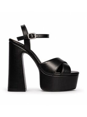 Black Platform High Heels for Women – Block Heel Platform Sandals 2907